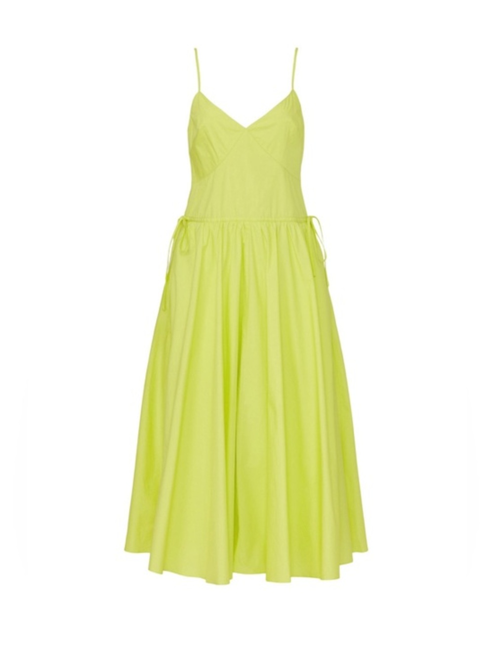 Jason Wu x RTR Yellow Midi Dress Lime Green Spaghetti Strap Sz: 8 FLAWED